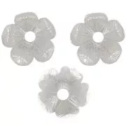 Coppette fiori lavorate 9 mm - Placcatura argento fino x20