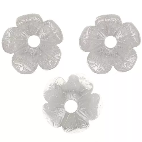 Coppette fiori lavorate 9 mm - Placcatura argento fino x20