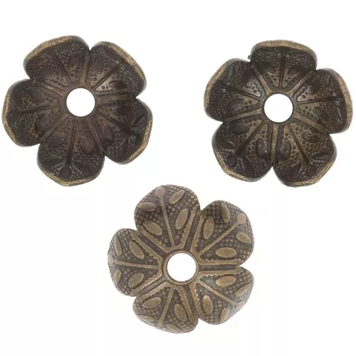 Coppette fiori lavorate 8.5 mm - Bronzo x20
