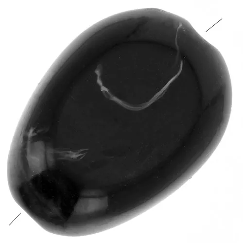 Perline piatte irregolari 18x13 mm in acrilico - Nero Marmorizzato x10