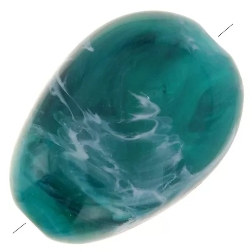 Perline piatte irregolari 18x13 mm in acrilico - Verde marmorizzato x10