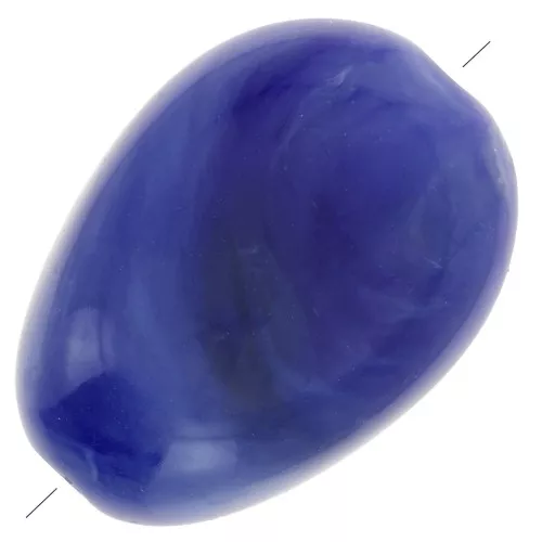 Perline piatte irregolari 18x13 mm in acrilico - blu navy marmorizzato x10