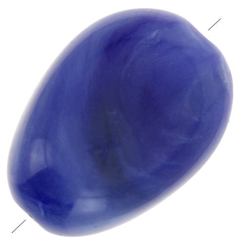 Perline piatte irregolari acriliche 18x13mm blu marina marmorizzato x10