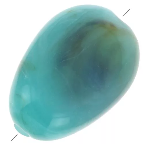 Perline piatte irregolari in acrilico 18x13 mm - Turchese marmorizzato x10