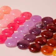 Perline acriliche piatte rotonde 22 mm Bordeaux marmorizzatox6