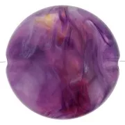 Perles plates rondes acrylique 22 mm Violet Marbré x6