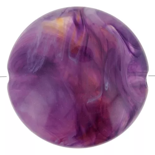 Perline acriliche piatte rotonde 22 mm Viola marmorizzato x6