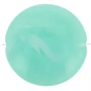 Perles plates rondes acrylique 22 mm Vert Turquoise Marbré x6