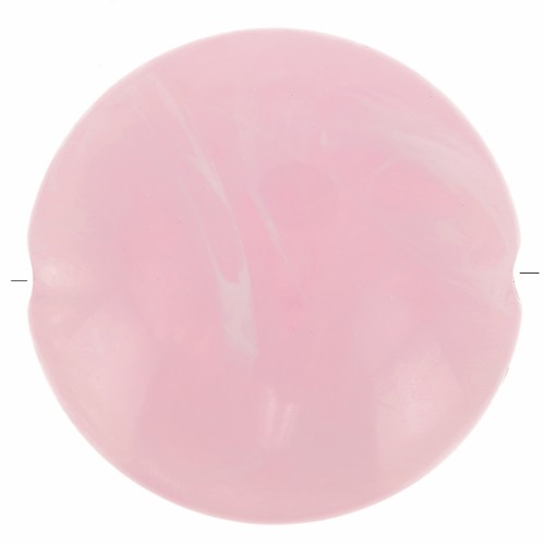 Perline acriliche piatte rotonde 22 mm Rosa chiaro marmorizzato x6