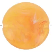 Perles plates rondes acrylique 22 mm Jaune Marbré x6