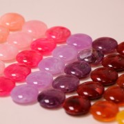 Perline acriliche piatte rotonde 22 mm Pink Peach Marbled x6