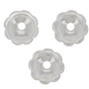 Coppette fiori 8 petali 6 mm - Placcatura argento fino x20|raw }}