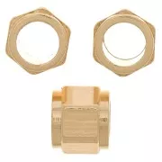 Perlina effetto dado 5x6 mm con foro grande - Argento 925 Doratox1