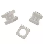 Perla cubo 5 mm con foro grande - Argento 925 x1