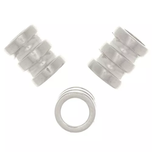 Perla tubo lavorata con foro grande 7x6mm - Argento 925 x1