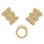 Perla tubo lavorata con foro grande 7x6 mm - Argento 925 dorato x1