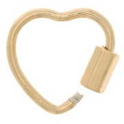 Chiusura cuore a vite 15x16 mm - Argento 925 Dorato x1