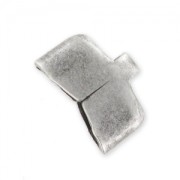 Terminale per cordoncino 10 mm argentato brunito x5|raw }}