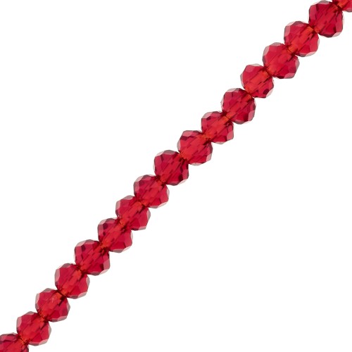 Perline rotonde appiattite sfaccettate 3x2.5 mm - Light Siam x41cm