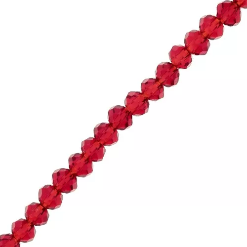 Perline rotonde appiattite sfaccettate 3x2.5 mm - Light Siam x41cm