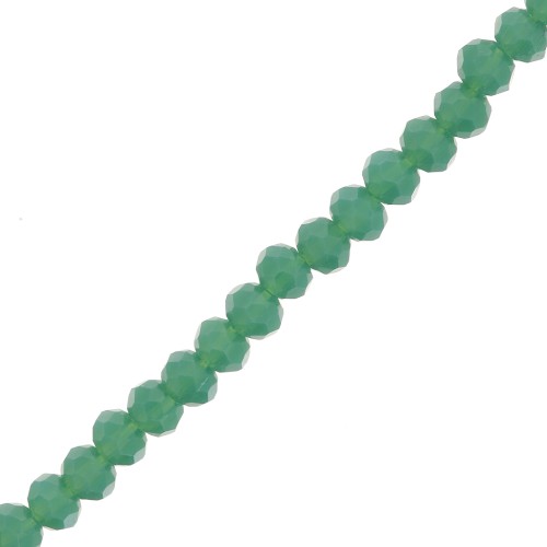 Perline rotonde appiattite sfaccettate 3x2.5 mm - Teal x43cm