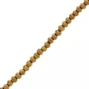 Perle sfaccettate rotonde - rotonde appiattite 2,5x2 mm - Golden x34cm