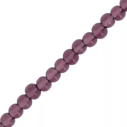 Perle di vetro rotonde 3.5 mm - Prugna x29cm