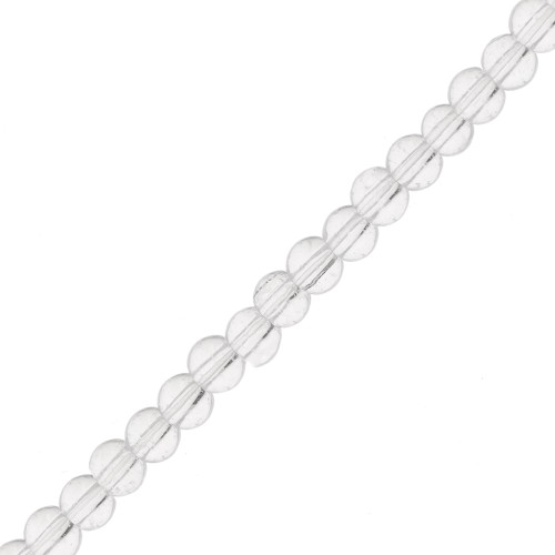 Perla di vetro rotonda da 3,5 mm - Trasparente x 30 cm