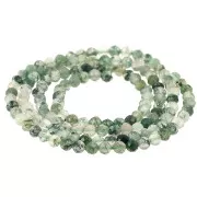 Perla rotonda sfaccettata da 3 mm in pietra semipreziosa - Agata muschiata x39 cm