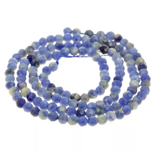 Perline tonde sfaccettate mm. 3 - Sodalite x38cm