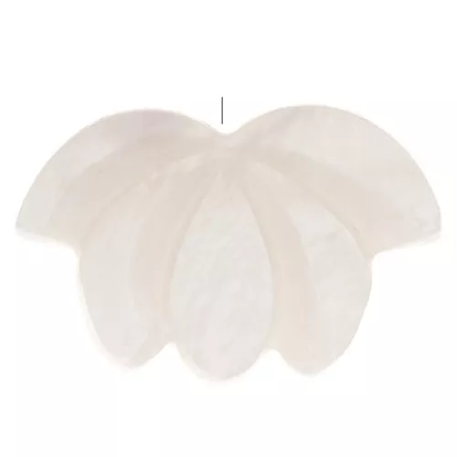 Fiore di loto semi-forato in madreperla 12x17 mm - Naturale x1
