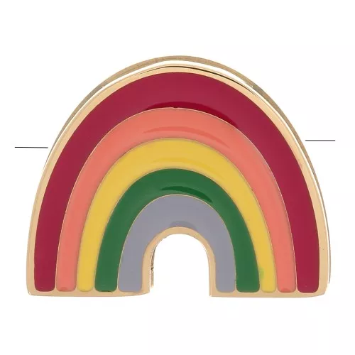 Passante arcobaleno 11x14mm per cordoncino piatto 6mm-Acciaio inoss. 304 dorato x1