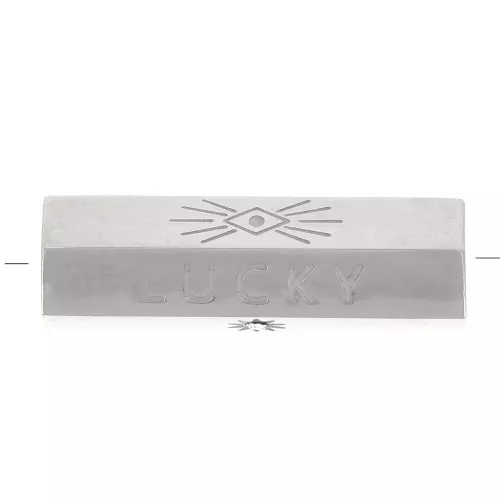 Perla cilindrica con messaggio fortunato con Ossido di zirconio e madreperla 20x6.5 mm Acciaio inossidabile 304