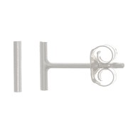 Orecchini a perno barretta sottile in argento 925 6mm x2|raw }}