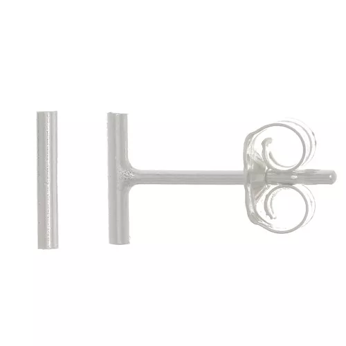 Orecchini a perno barretta sottile in argento 925 6mm x2