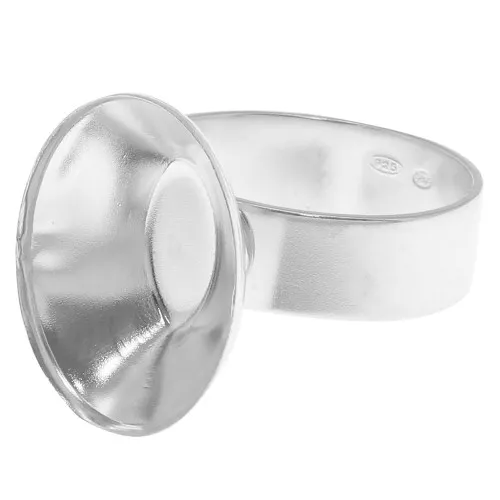 Anello regolabile per cabochon PureCrystal 4120 18x13 mm Dimensione 54 a 58 - Argento 925