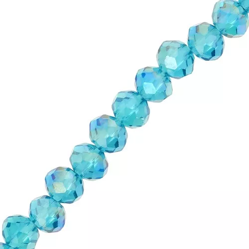 Tonde schiacciate sfaccettate mm. 4x3.5 Indicolite AB x40cm