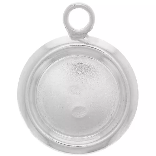 Pendente tondo à rebord per cabochon fondo piatto 10 mm - Argento 925 x1