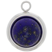 Pendente tondo à rebord per cabochon fondo piatto 10 mm - Argento 925 x1