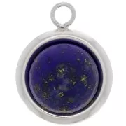 Pendente tondo à rebord per cabochon fondo piatto 10 mm - Argento 925 x1