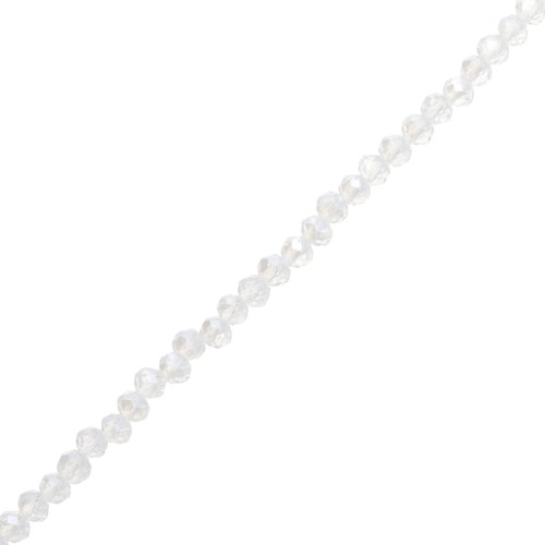 Perle sfaccettate rotonde - rotonde appiattite - 4x3,5 mm Crystal AB x41cm