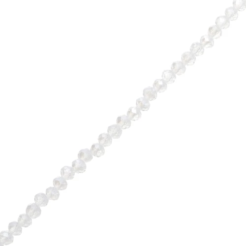 Perle sfaccettate rotonde - rotonde appiattite - 4x3,5 mm Crystal AB x41cm