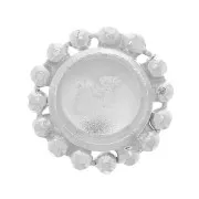 Castone rotondo con piccole sfere limate per cabochon 4 mm - Argento 925 x1