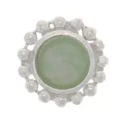 Castone rotondo con piccole sfere limate per cabochon 4 mm - Argento 925 x1