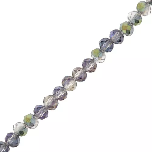 Perle sfaccettate rotonde - rotonde appiattite 4x3,5 mm - Black Diamond Iris x41cm