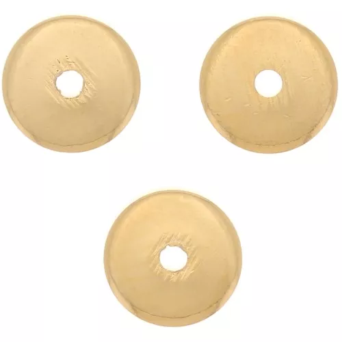 Perle rondelle Heishi- dischi piatti forati 5x1 mm Dorato oro fino x50