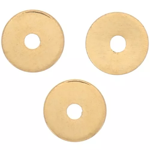 Perle rondelle Heishi - Dischi forati piatti 4x0.5 mm Dorato oro fino x10