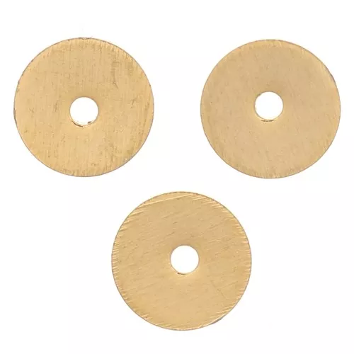 Perle rondelle Heishi- dischi piatti forati 5x0.5 mm Dorato oro fino x50