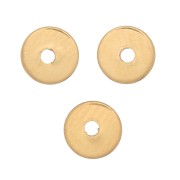 Perle rondelle Heishi- dischi piatti forati 4x0.7 mm Dorato oro fino x50|raw }}