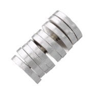 Perle rondelle Heishi- dischi piatti forati 4x0.7 mm Argentato x50